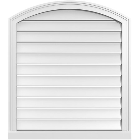 Ekena Millwork Arch Top Surface Mount PVC Gable Vent w/ 2"W x 2"P Brickmould Sill Frame, 30"W x 32"H GVPAR30X3203SN